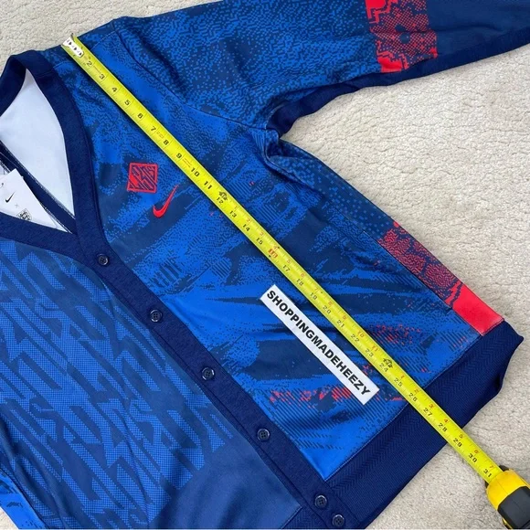[XL] NIKE ENGLAND DRI-FIT Player Soccer Futbol Button-Up Cardigan Sweater Blue